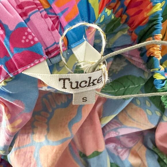 Tucker NYC Off The Shoulder Ruffle Hem Midi Floral Print Dress Size Small - Picture 3 of 6